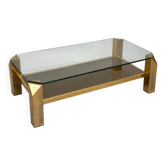 Belgochrom coffee table with 23K gold plating and faceted legs, 1970s.