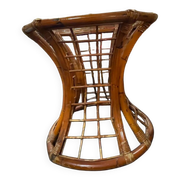 Bamboo leg & smoked glass table