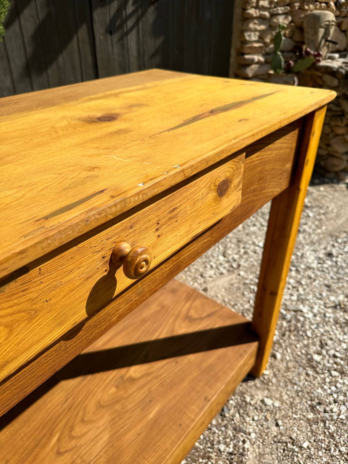 Old wooden workbench