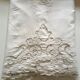 Cloth of linen embroidered setback richelieu figure cp thread Castle