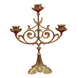 Candelabre d'Autel - 3 bougies, bronze, laiton