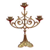 Altar Candelabra - 3 candles, bronze, brass