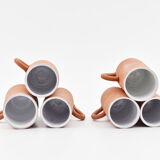 Series of six terracotta cups