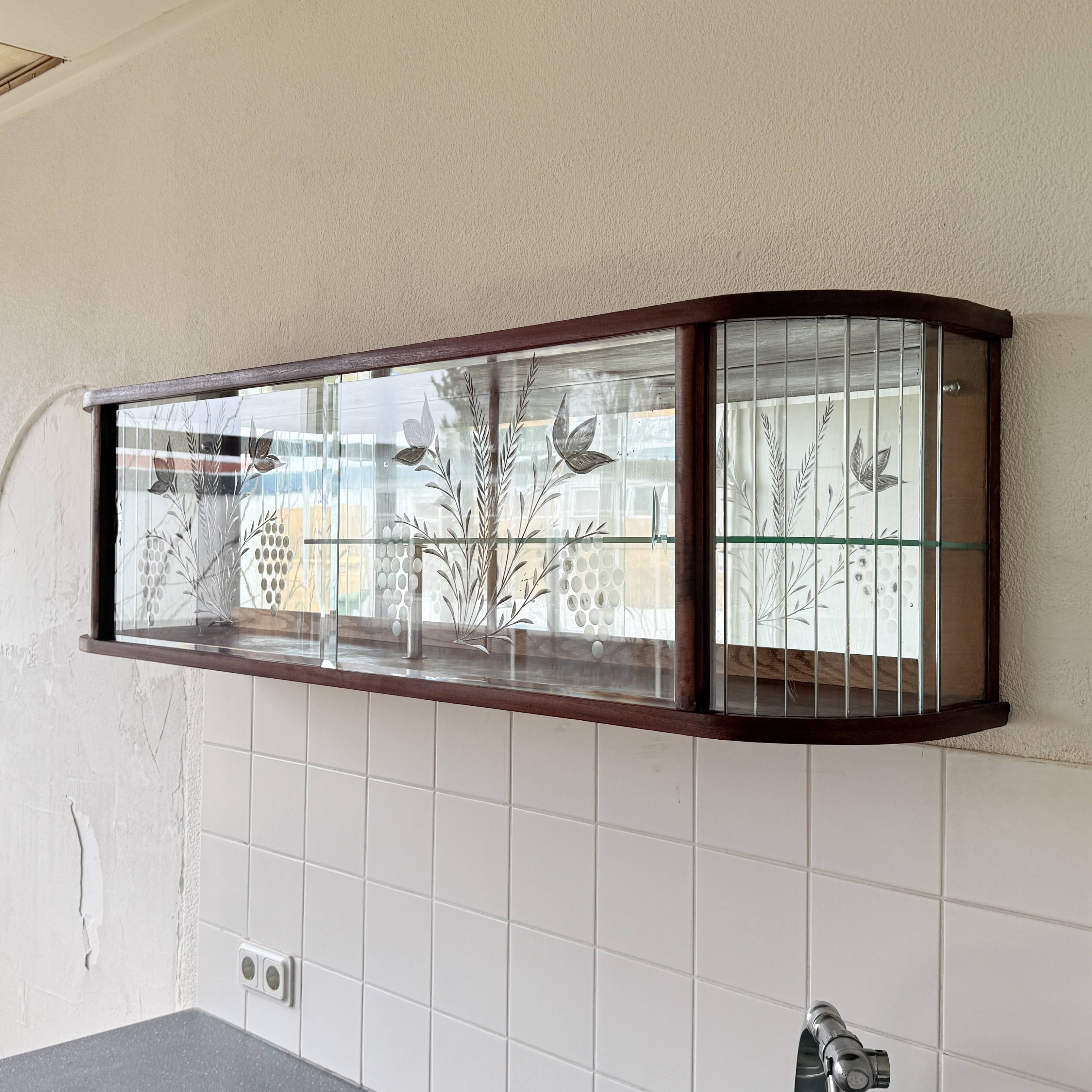 Hanging display cabinet in Art Deco style