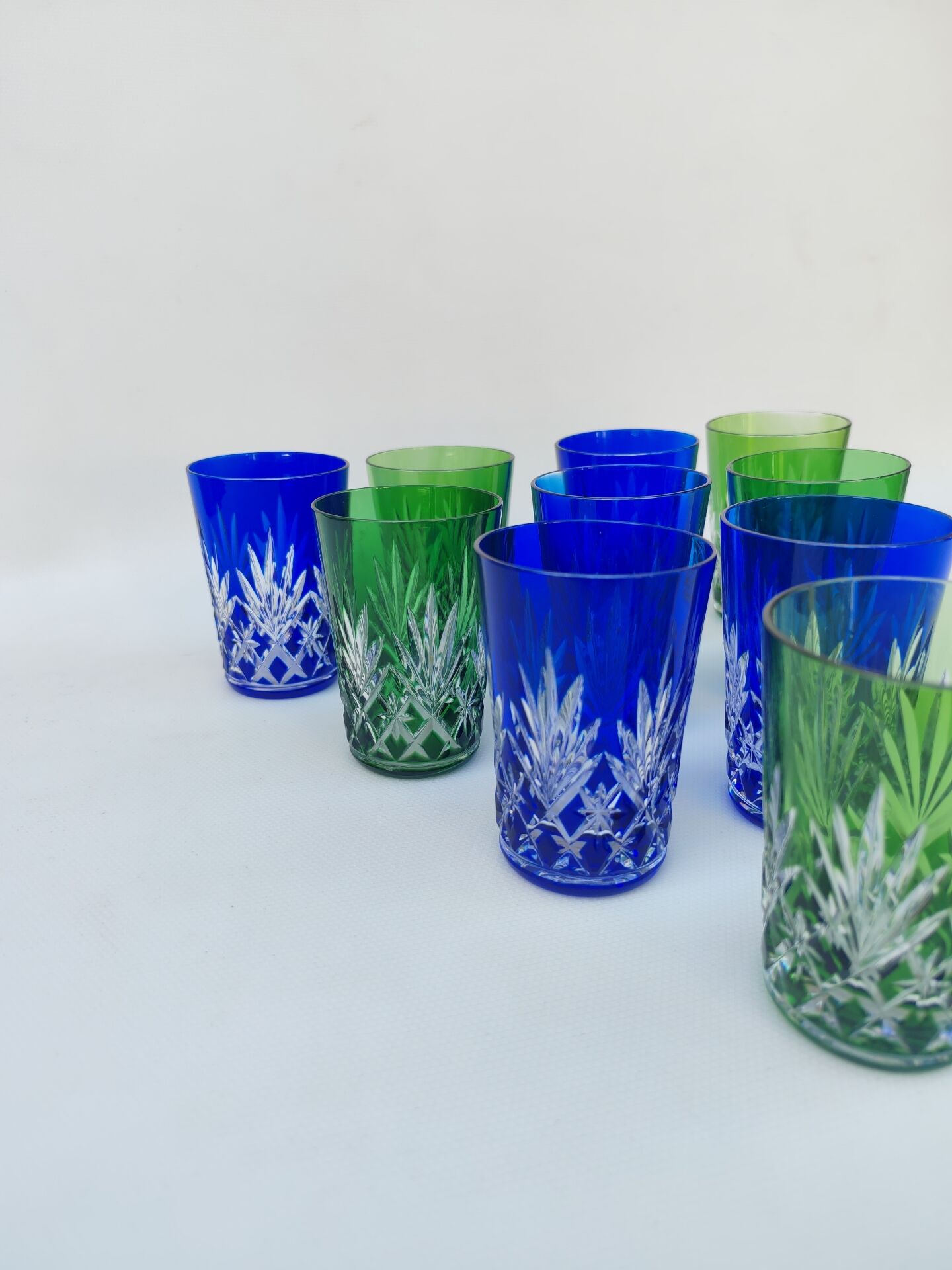 10 crystal goblets from Saint Louis, 1930s.