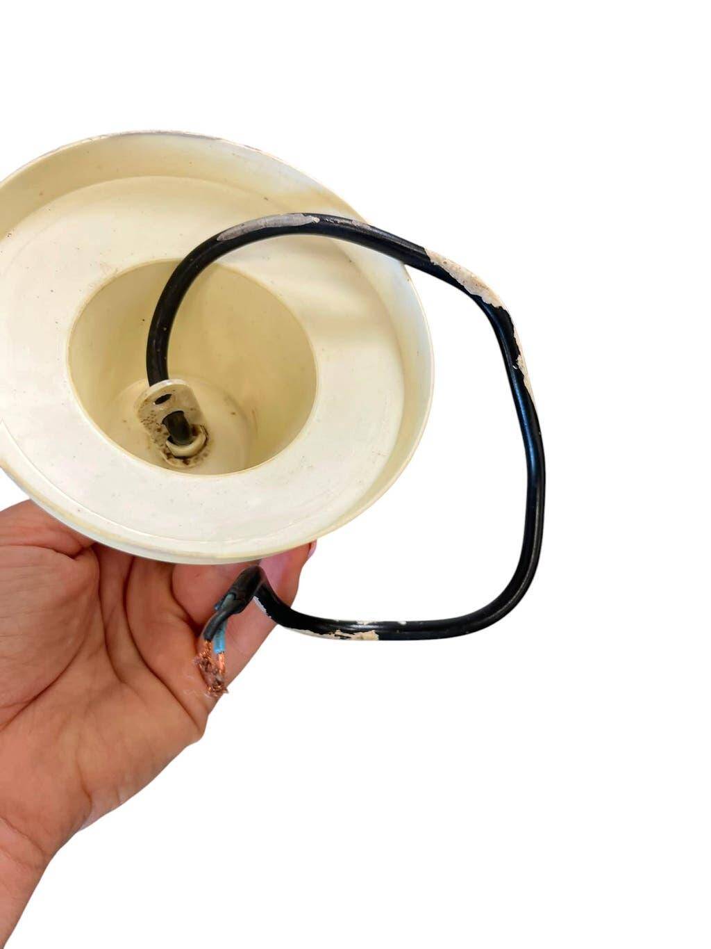 Vintage glass pendant/light, futuristic style, UFO-shaped.