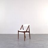 Teak & Boucle Chairs by Kai Kristiansen for Schou Andersen, 1960s, Set of 4