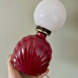 Vintage ceramic and opaline lamp
