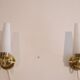Pair of brass and opaline sconces, Denmark 1960