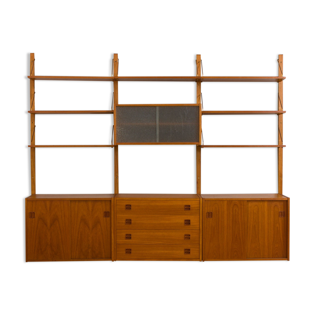 Bibliothèque D'angle Midcentury Teck - Design Danois Vintage 1960