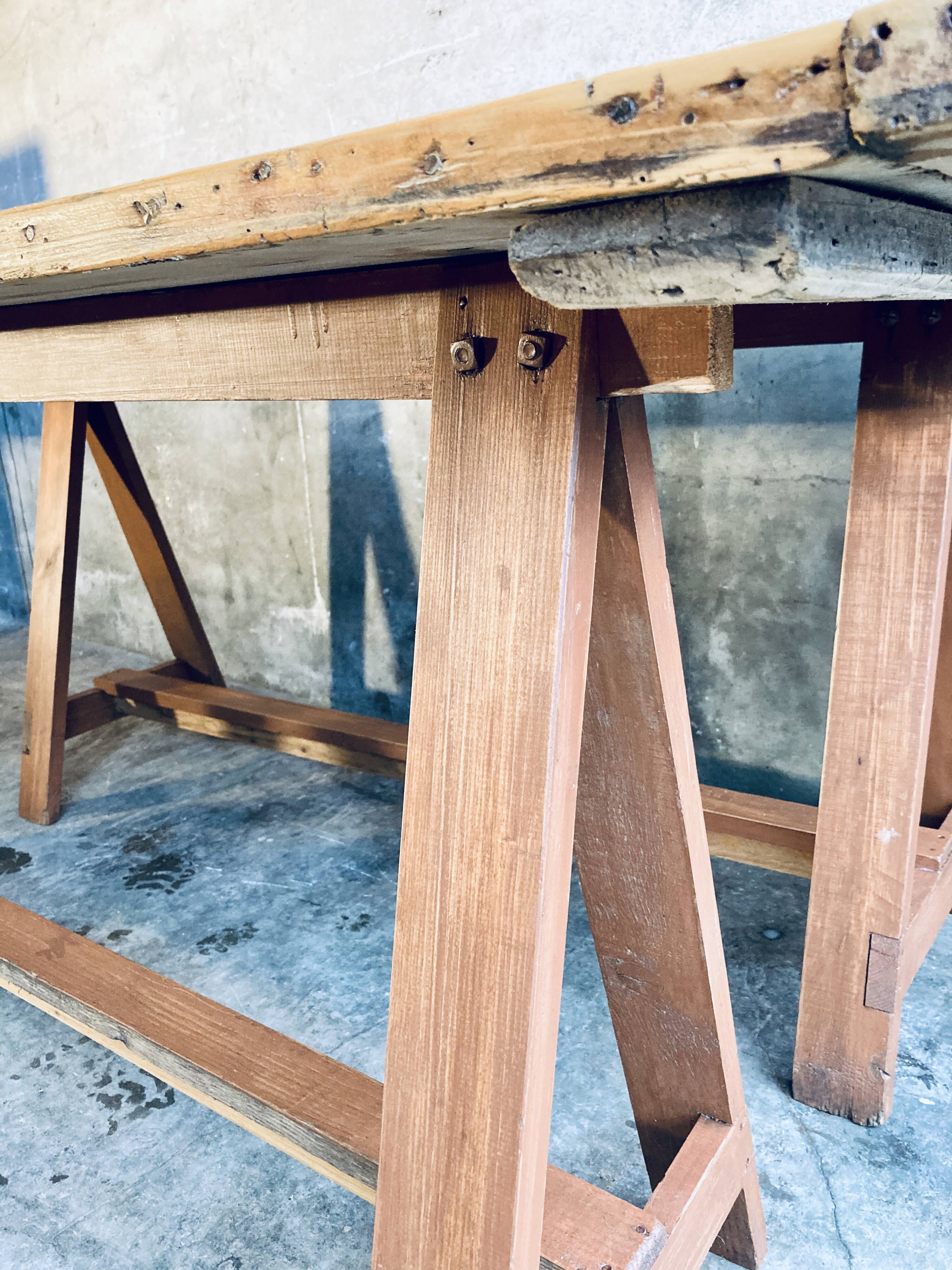 Farm table on trestles