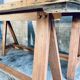 Farm table on trestles