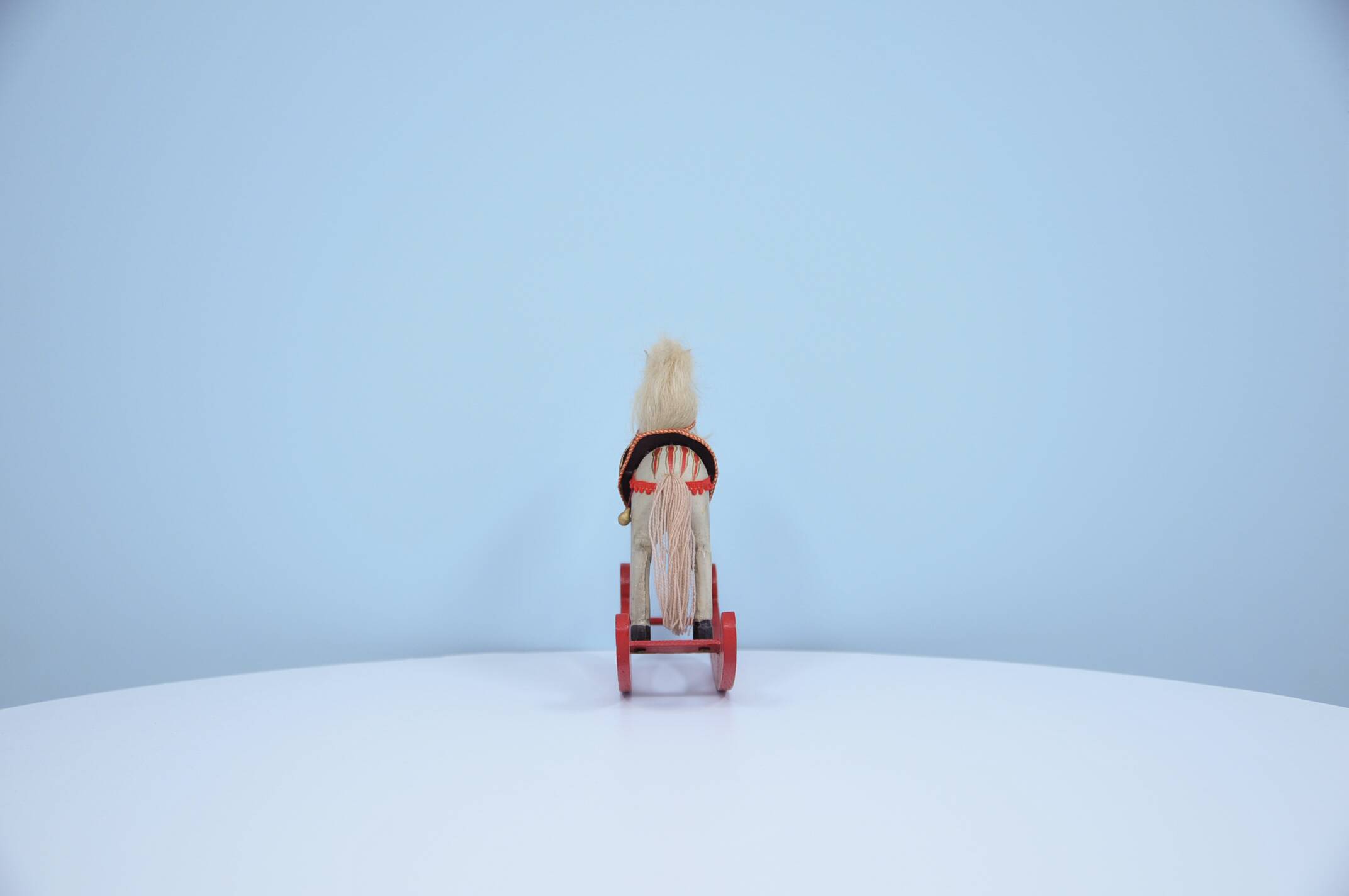 vintage colored wooden rocking horse