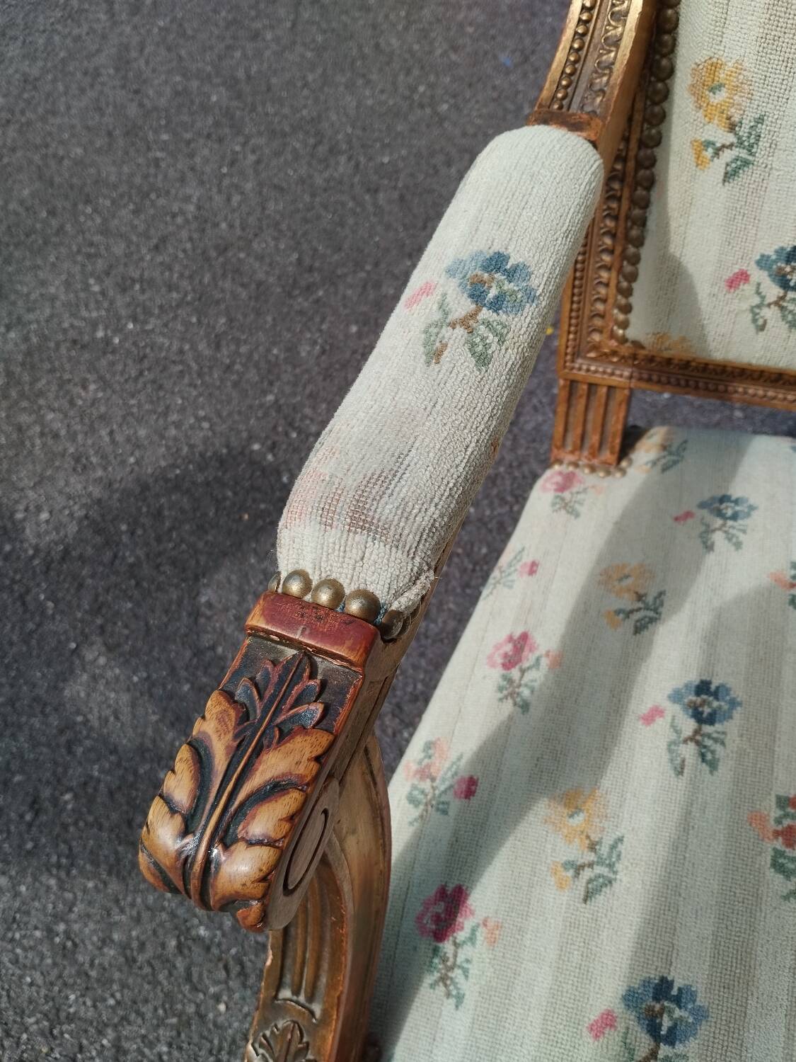 Pair of old Louis XVI style armchairs