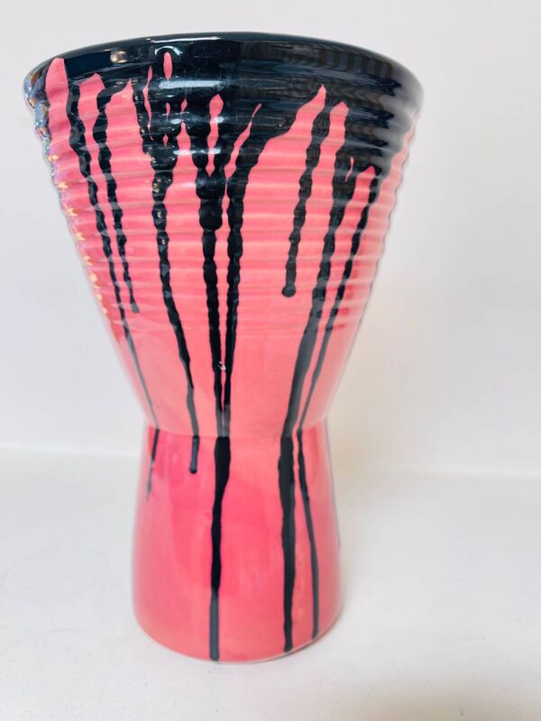 Gros vase rose Art Ceram, circa 1970