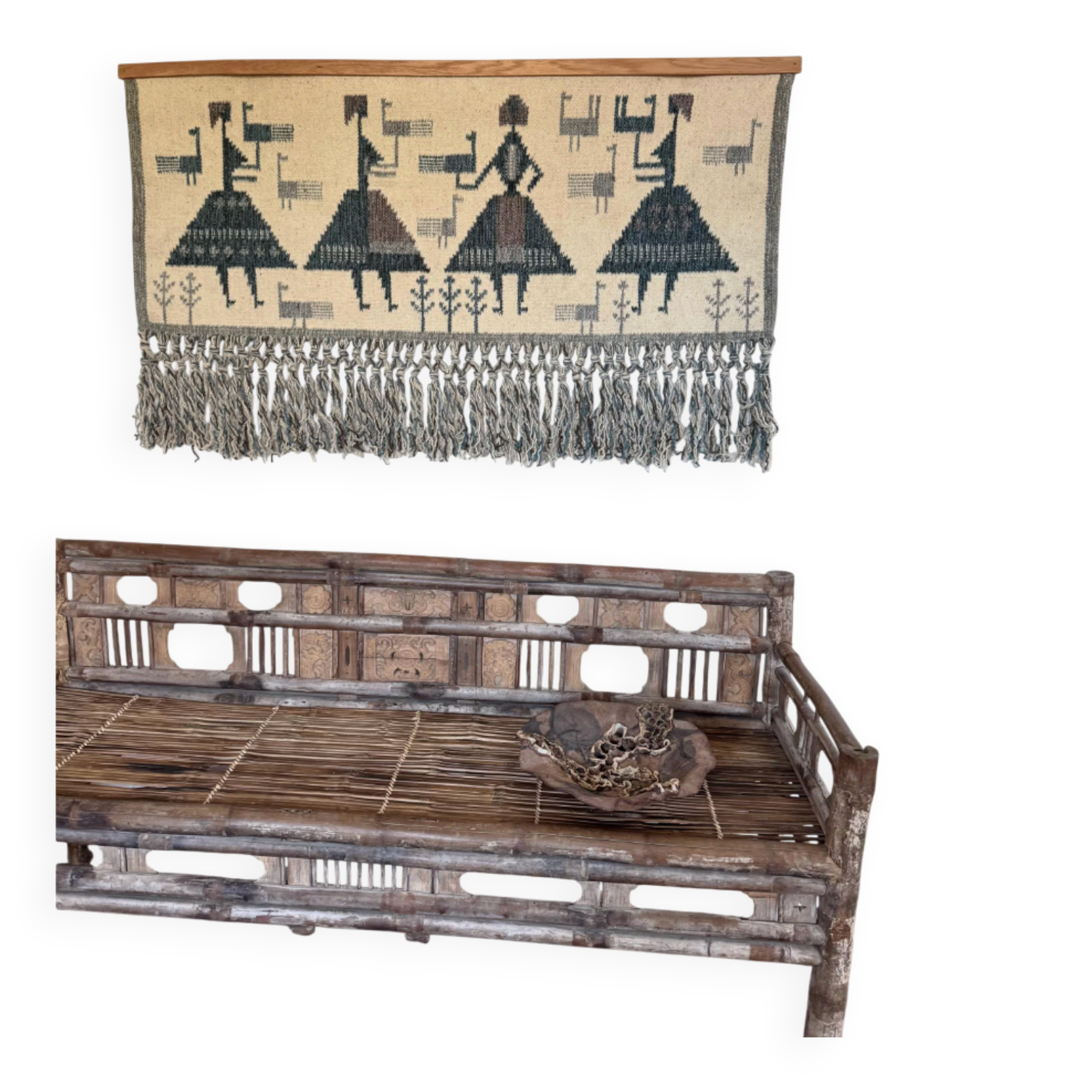 Vintage Gobelin /Tapestry/Kelim, swedish, wool hanging, handmade, 1960s