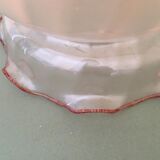Peach-colored transparent glass collar globe