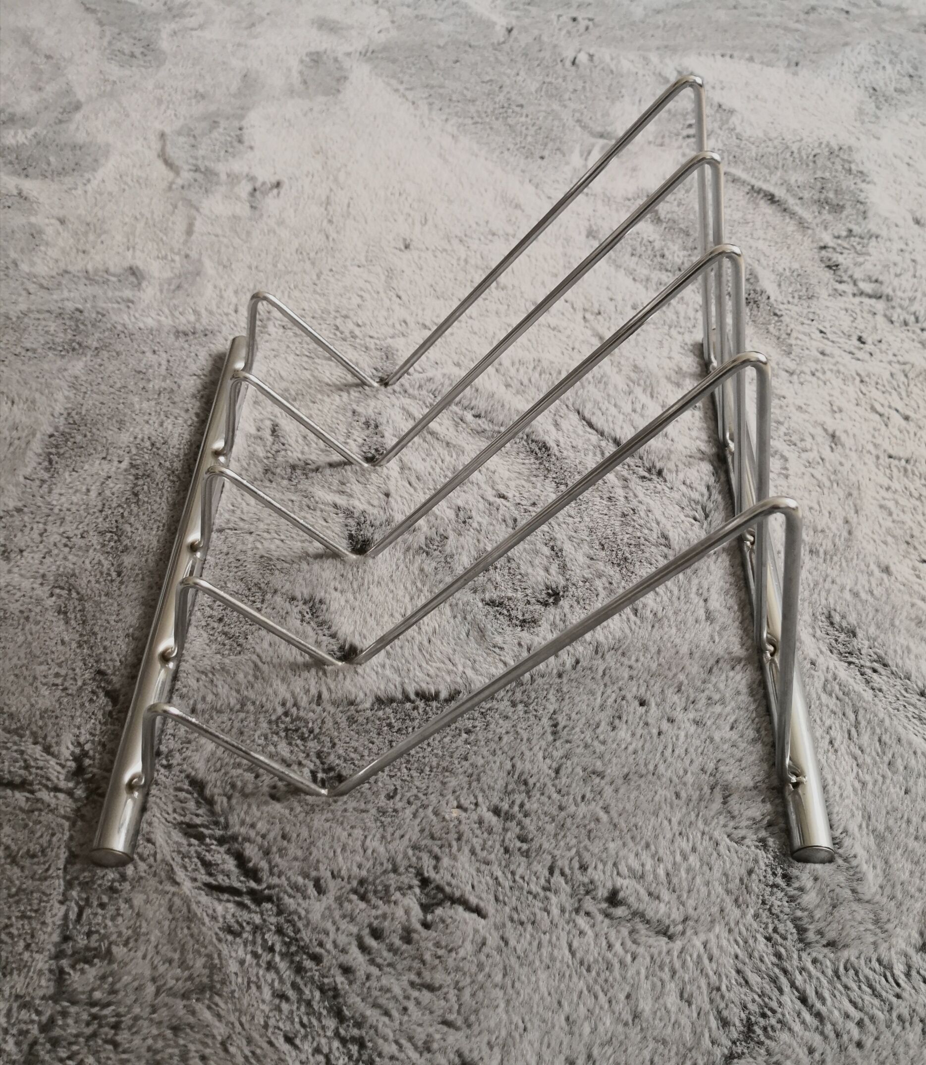 70s chrome magazine holder