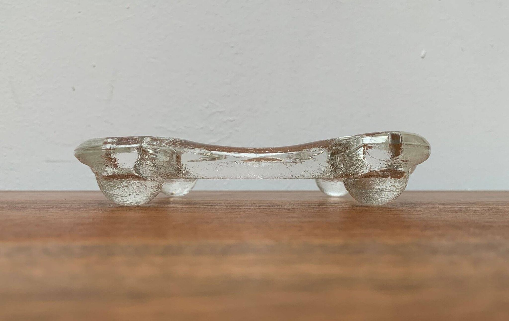 Swedish glass candle holder ring from Pukeberg, 1970s