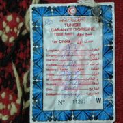 Hand-knotted Red Tunisian Ethnic Berber Wool Rug Margoum
