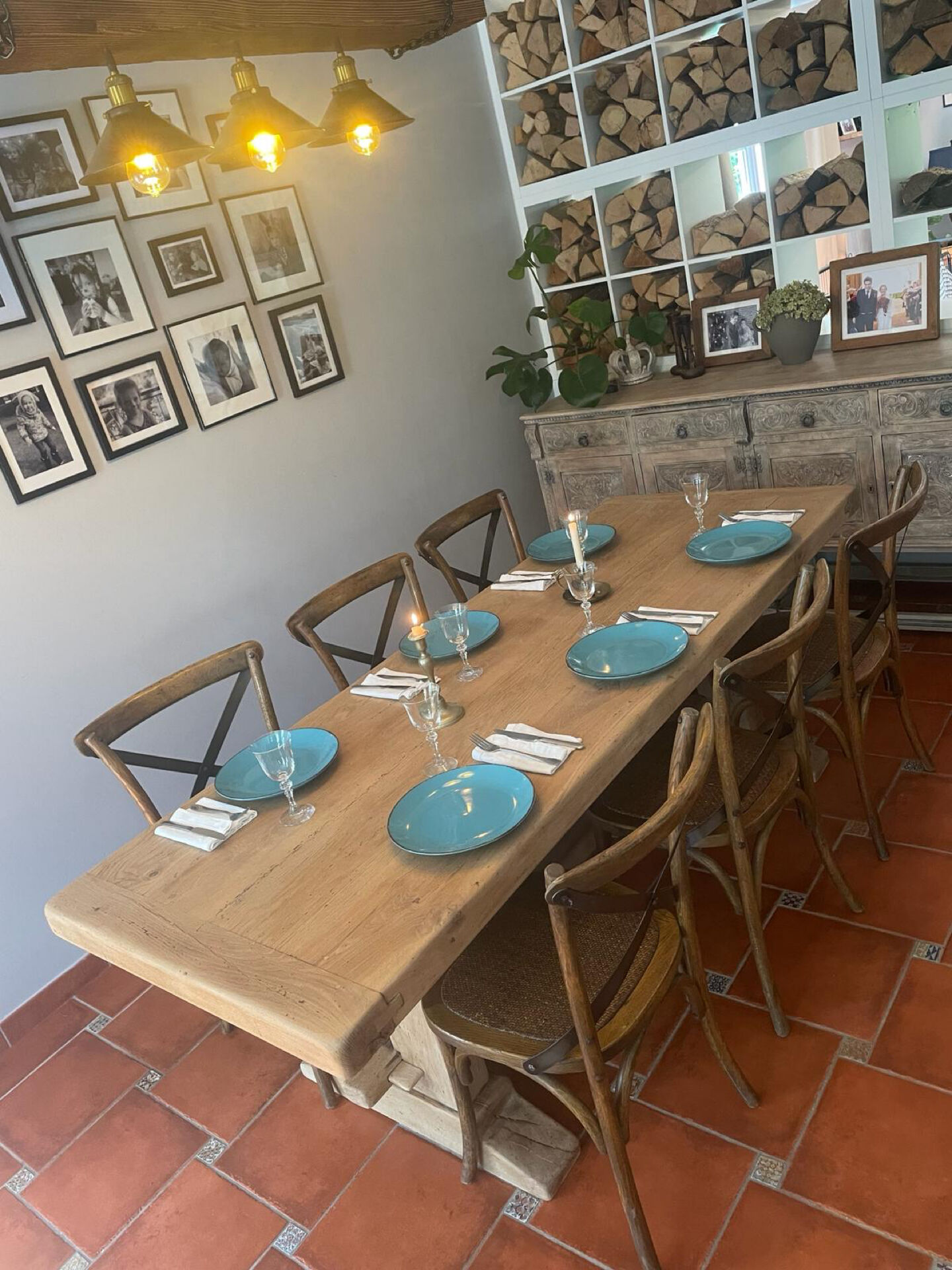 Large farmhouse table from Tonge in restored solid oak – 220 cm