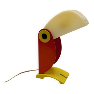 Playful 1970s Italian Toucan Light in Red and Yellow by Enea Ferrari