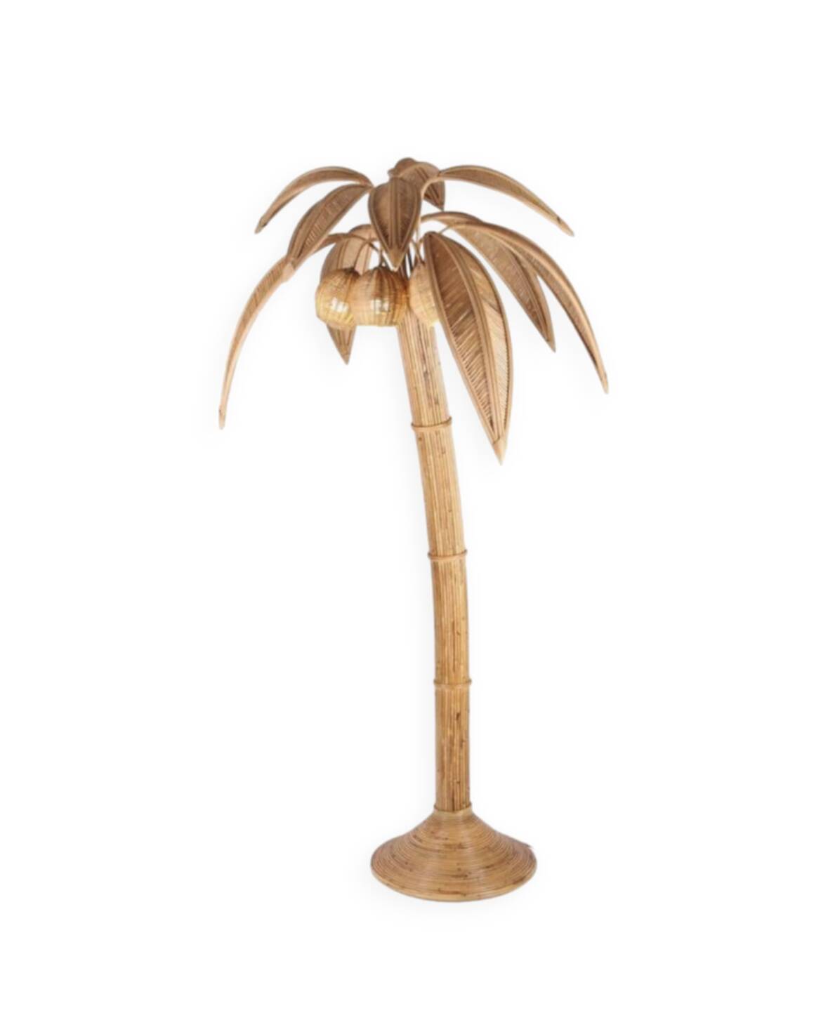 Rattan "coconut/palm" floor lamp