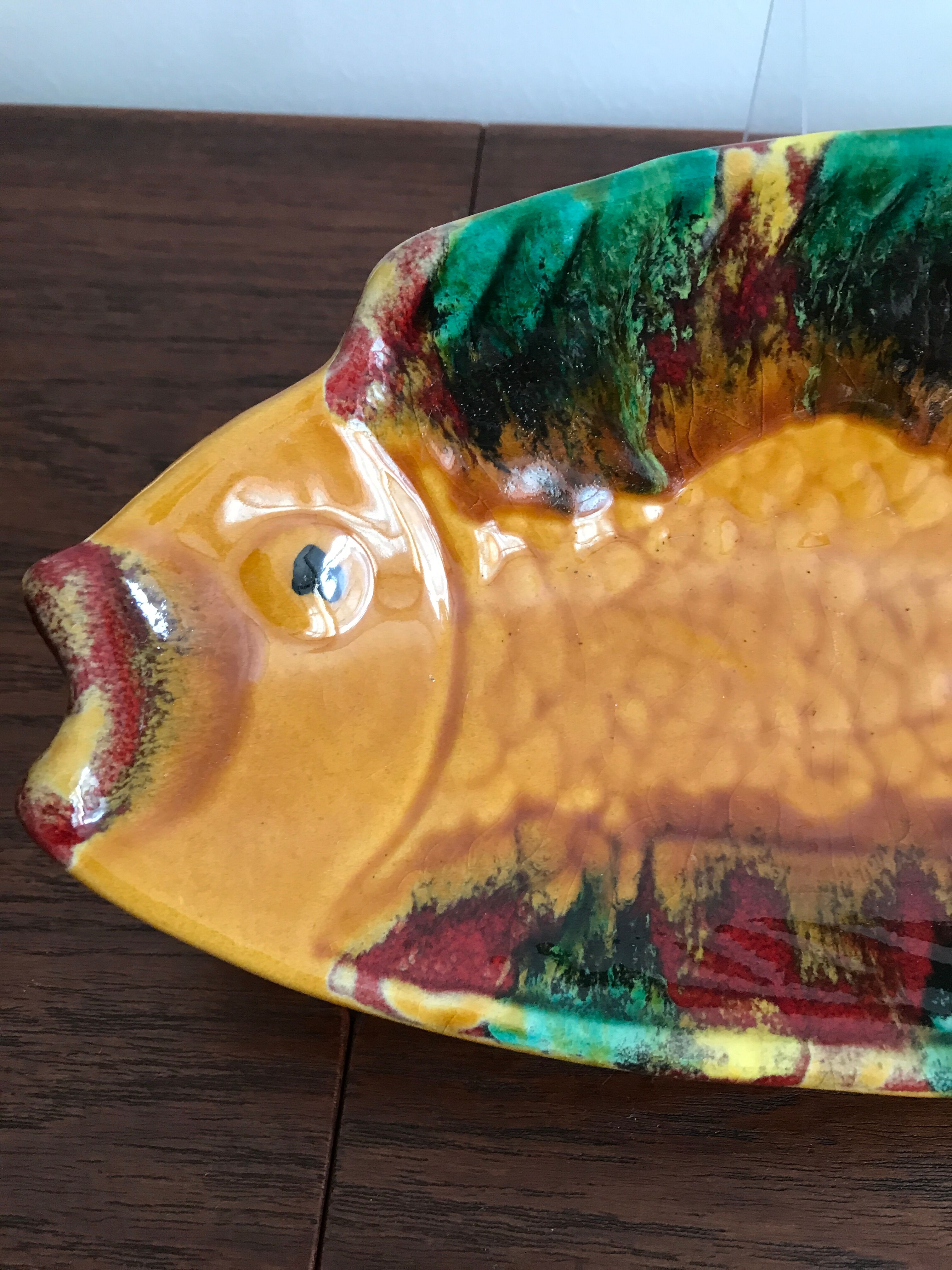 Zoomorphic fish pocket tray, Vallauris, ceramics