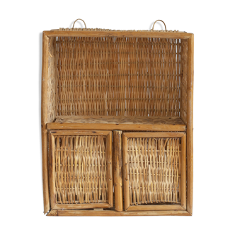 Rattan wall shelf