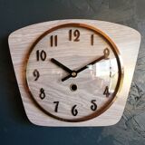 Vintage formica clock silent wall clock "gray wood"