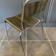 Scoubidou chair or vintage 1960s khaki green chrome spaghetti chair
