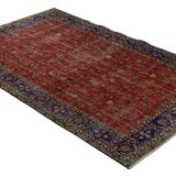 One-of-a-kind turkish handwoven vintage rug - rustic vintage charm 260x 161