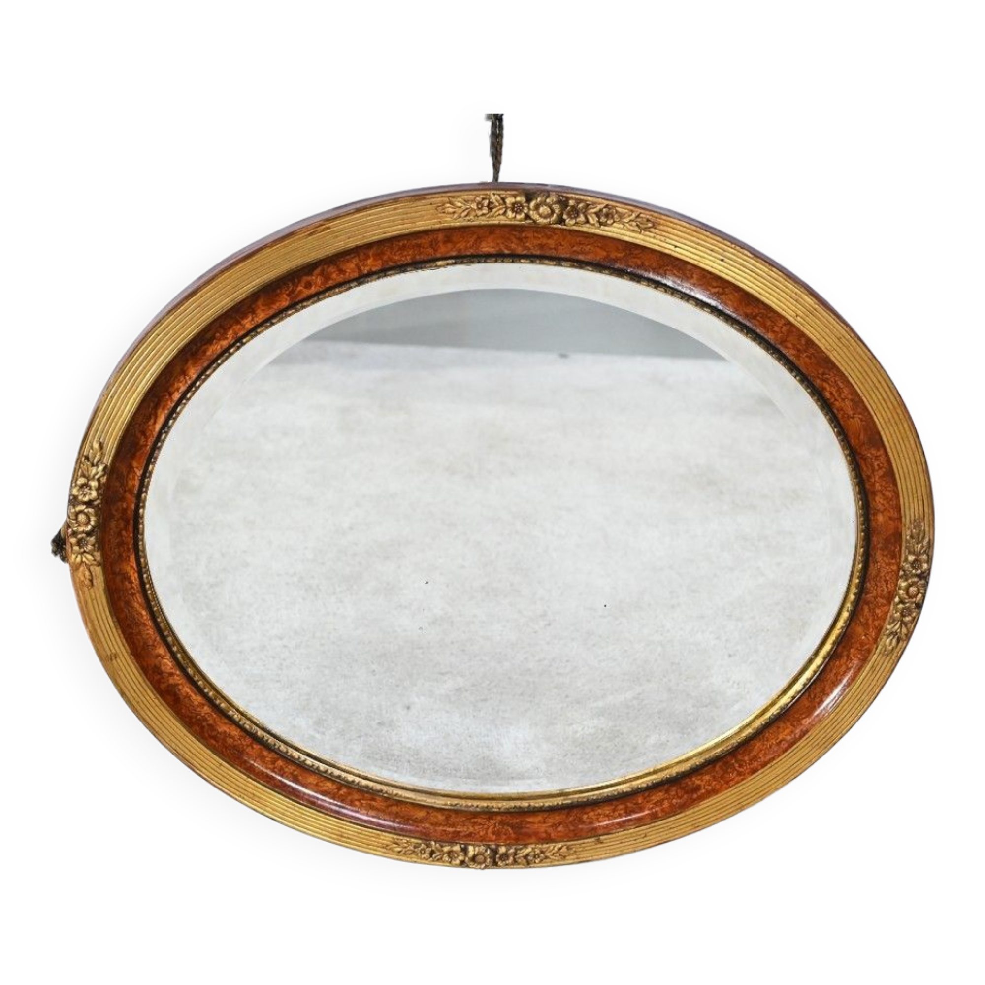 Oval mirror in gilded wood – early twentieth century