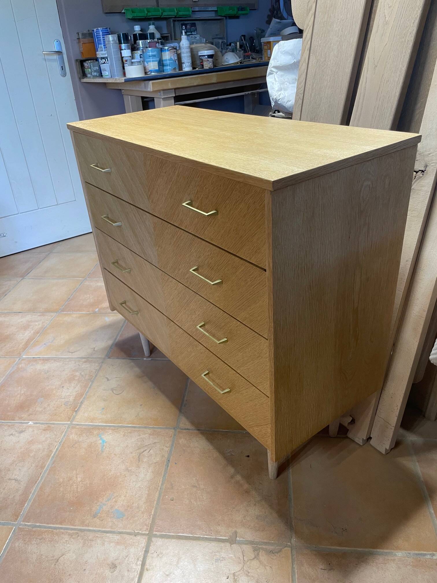 Scandinavian oak chest of drawers – restored – 4 drawers