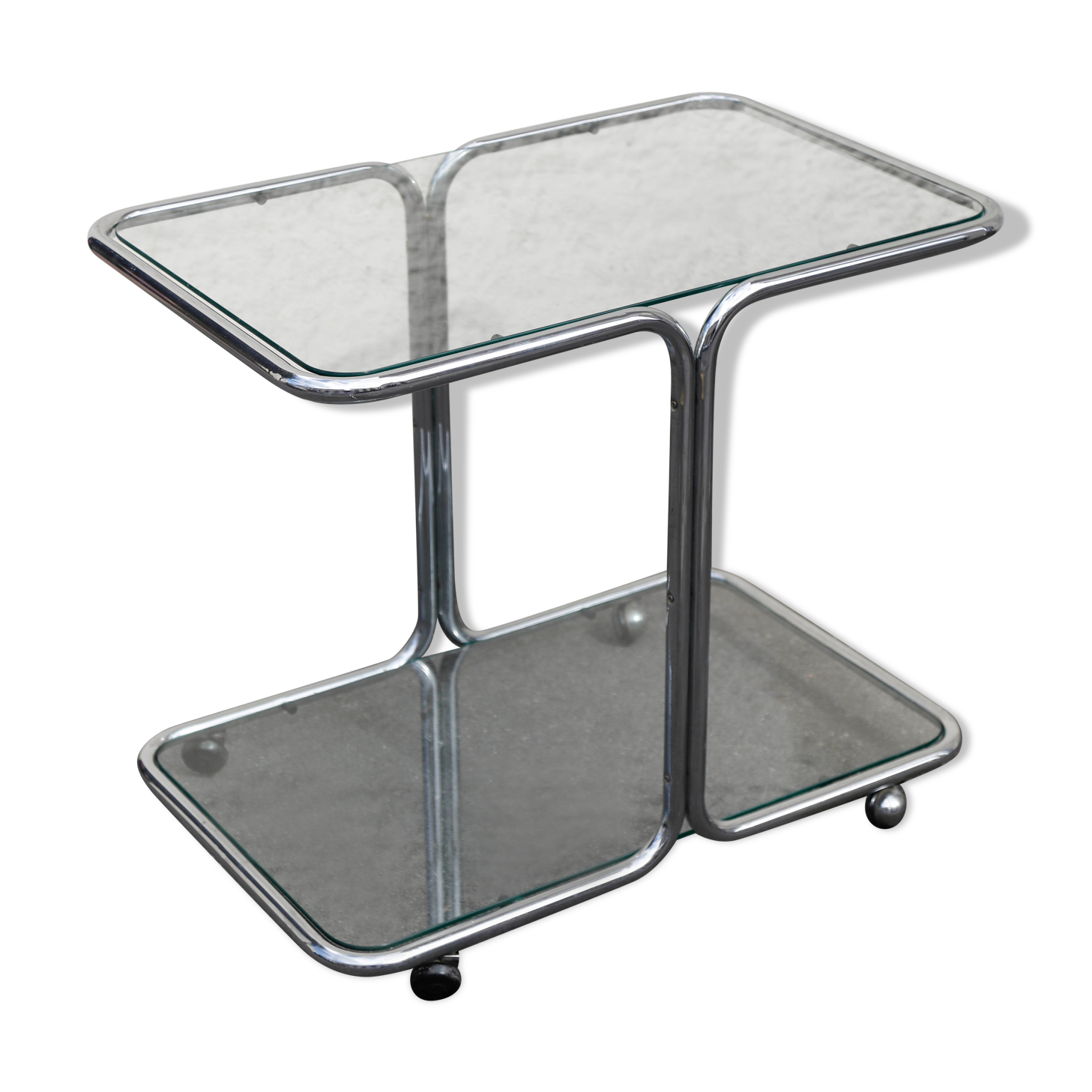 Console stainless glass italy 1970