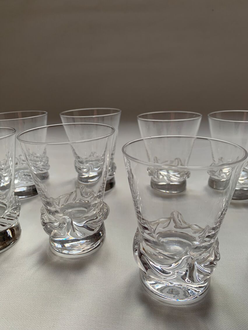 10 verres à vin en cristal de Daum modèle Sorcy H: 8,6cm | Selency