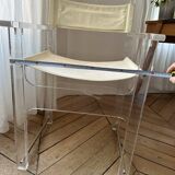 Vintage acrylic glass chair / armchair 1980s
