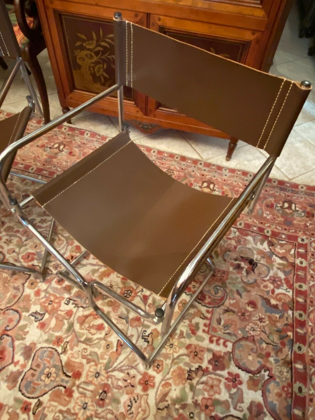 Pair of folding armchairs