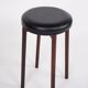 Tabouret de bar - bois de rose et cuir noir - design danois - années 1970