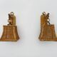 Pair of rattan and cane lantern wall lights. 1950s-1960s