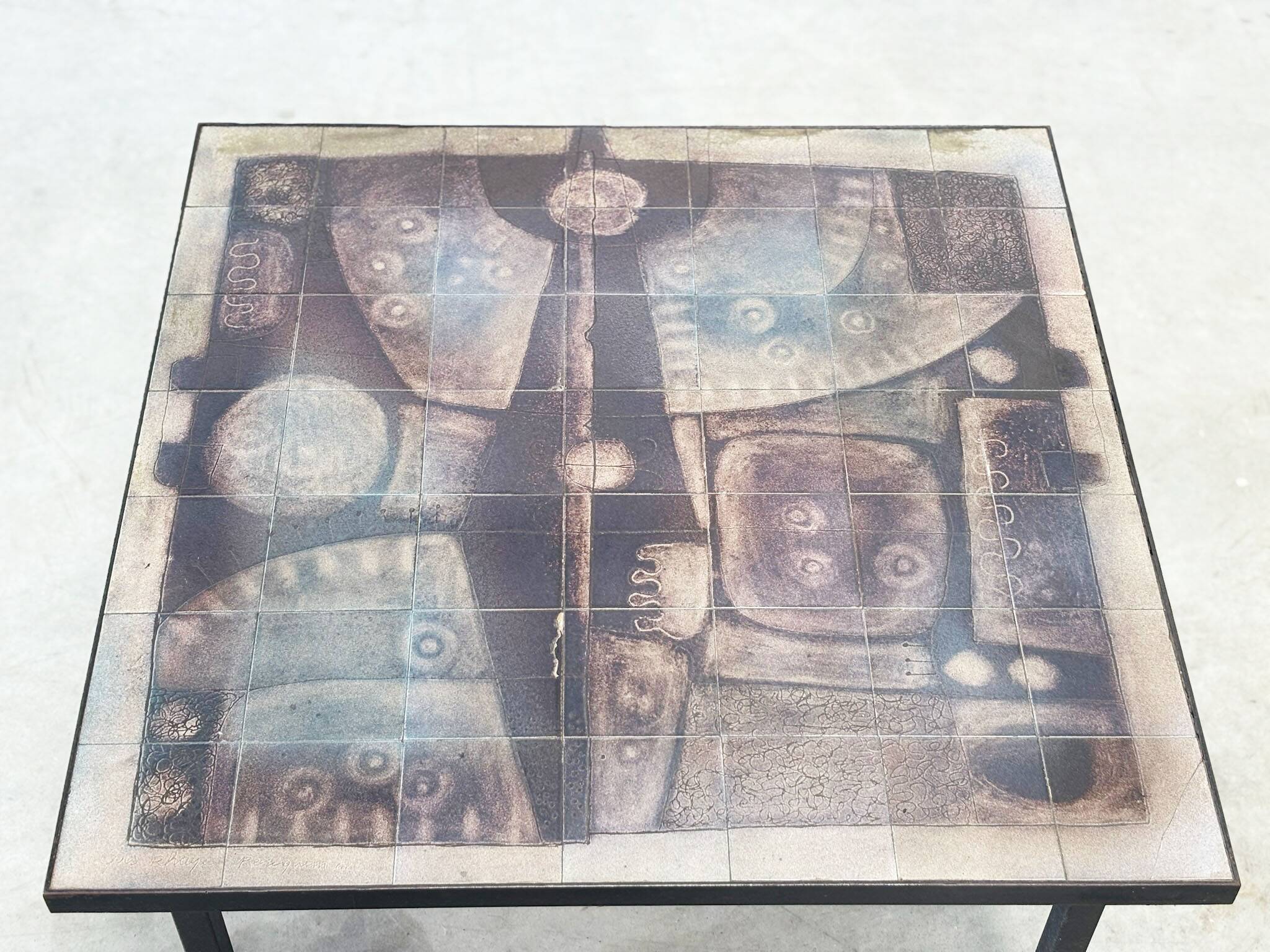 Belgian ceramic coffee table by Yves Rhayé