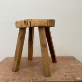 Brutalist wooden tripod stool
