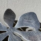 Fruit bowl/basket in chromed stainless steel, signed Monika Mulder