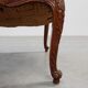 Carved Walnut Armchair with Cabriole Legs and Tapestry Upholstery, France