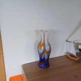 Vase Carlo Moretti en Verre de Murano Orange et Bleu