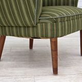1960s, Danish armchair, green furniture wool, teak wood.
