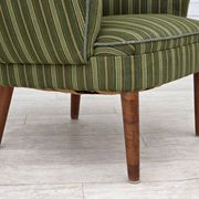 1960s, Danish armchair, green furniture wool, teak wood.