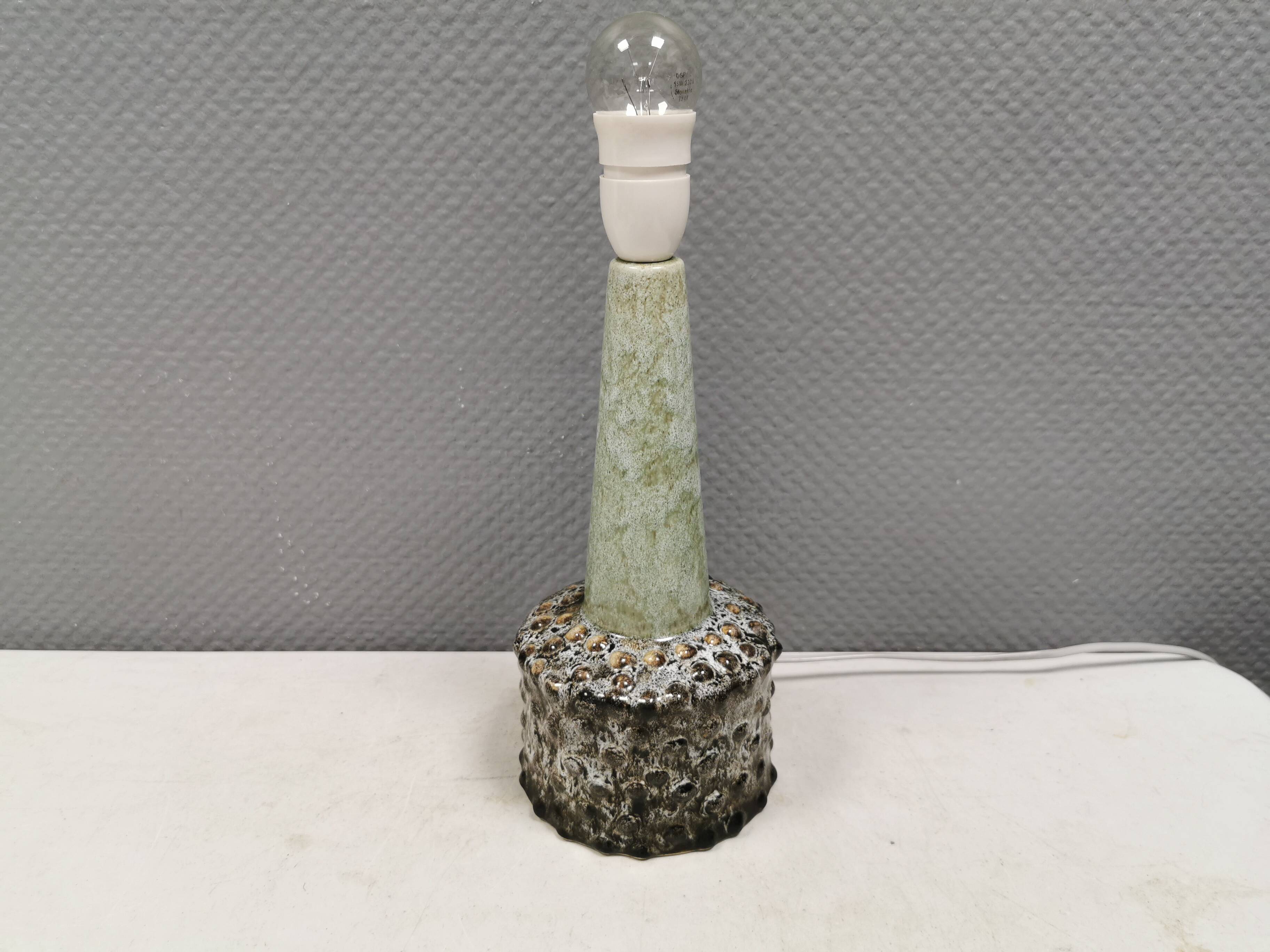 Danish table lamp in ceramic with a beautiful mint green glaze.