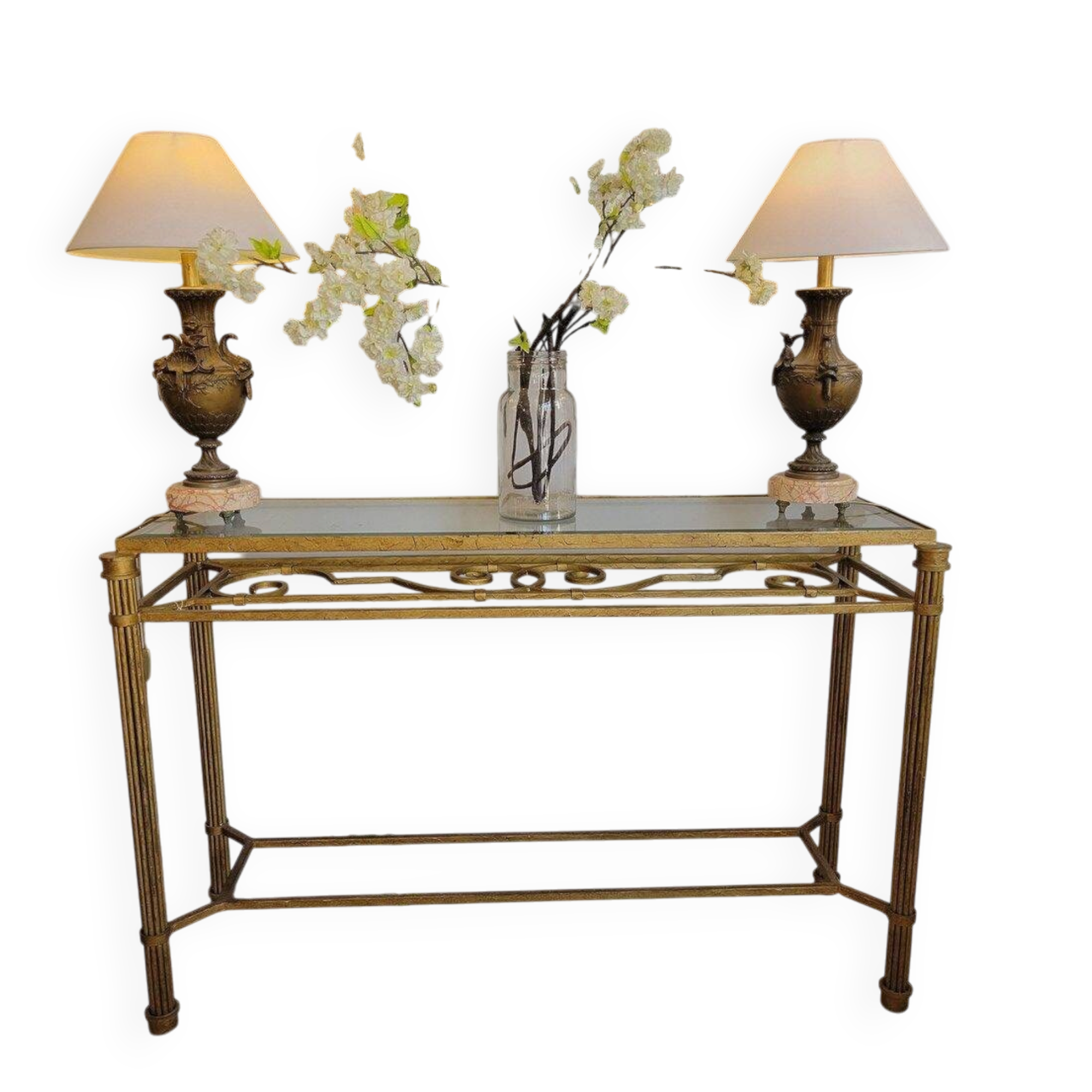 Golden metal console