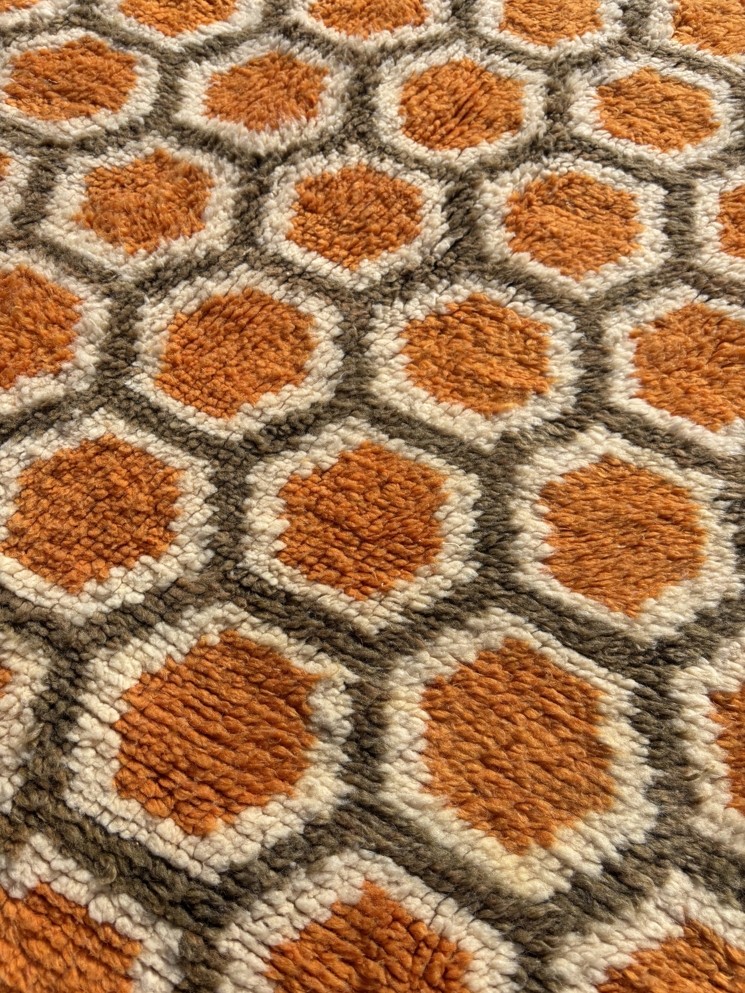 Moroccan Berber rug in orange wool
